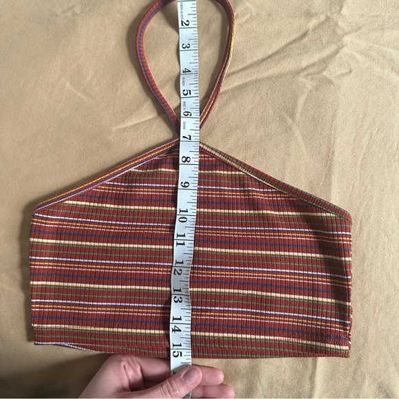 3/$15 | Halterneck Striped Rib Knot Cropped Top - Picture 10 of 10